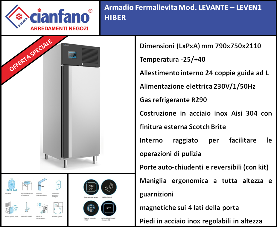 Armadio Fermalievita Mod. LEVANTE – LEVEN1 HIBER ***PRONTA CONSEGNA***